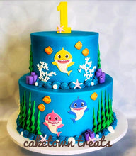 Load image into Gallery viewer, Baby Shark Theme Cake
